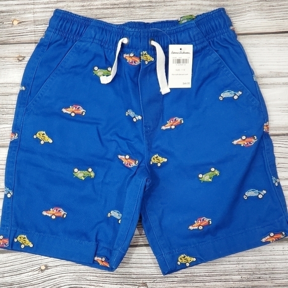 Hanna Andersson Embroidered T-Shirt and Shorts Race Cars Summer Set NWT - Picture 4 of 8